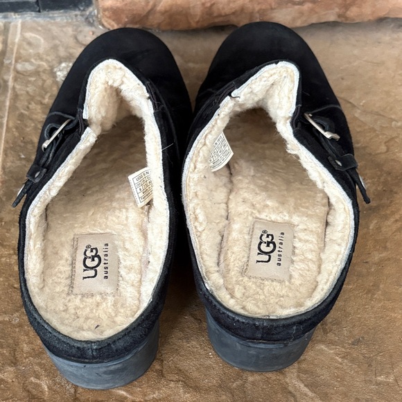UGG Black Suede Slip On Clogs 9 - Picture 4 of 6